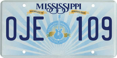 MS license plate OJE109