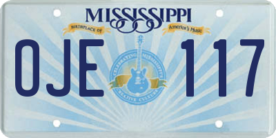 MS license plate OJE117