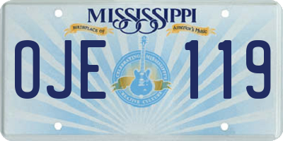 MS license plate OJE119