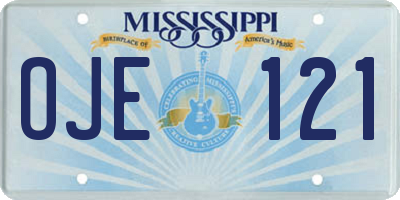 MS license plate OJE121
