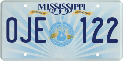 MS license plate OJE122