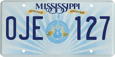 MS license plate OJE127