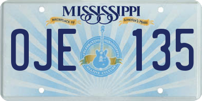 MS license plate OJE135