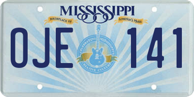 MS license plate OJE141