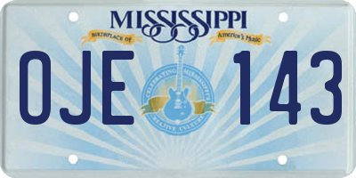 MS license plate OJE143