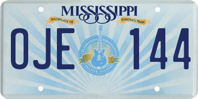 MS license plate OJE144