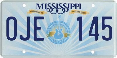 MS license plate OJE145