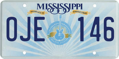 MS license plate OJE146