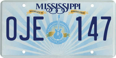 MS license plate OJE147