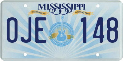 MS license plate OJE148