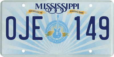 MS license plate OJE149