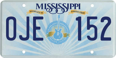 MS license plate OJE152
