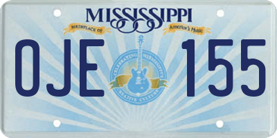 MS license plate OJE155