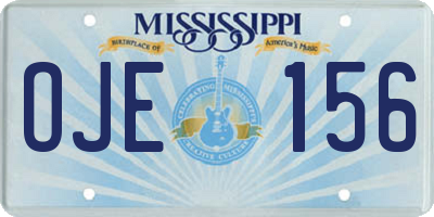 MS license plate OJE156