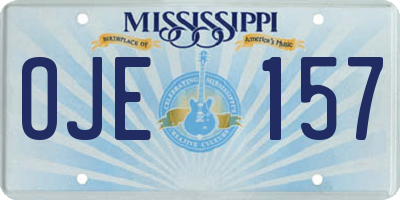 MS license plate OJE157