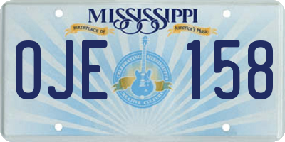 MS license plate OJE158