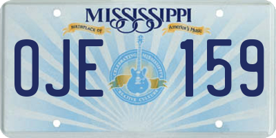MS license plate OJE159