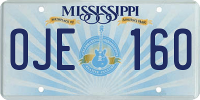 MS license plate OJE160