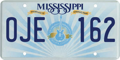 MS license plate OJE162