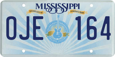 MS license plate OJE164