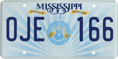 MS license plate OJE166