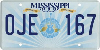 MS license plate OJE167