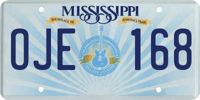 MS license plate OJE168