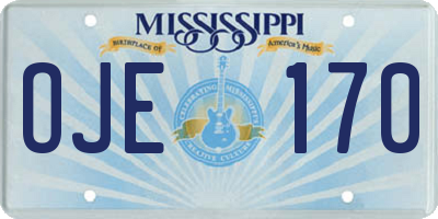 MS license plate OJE170