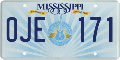 MS license plate OJE171