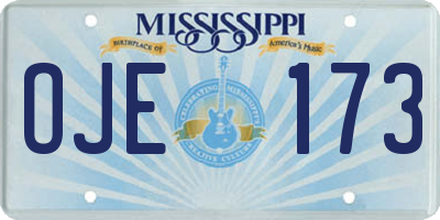 MS license plate OJE173