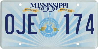 MS license plate OJE174
