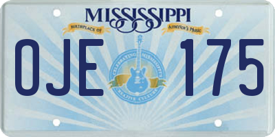 MS license plate OJE175