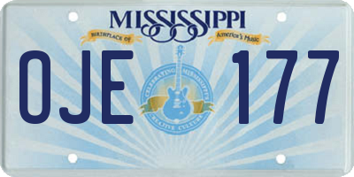 MS license plate OJE177