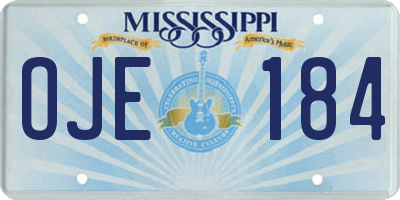 MS license plate OJE184