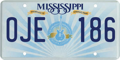 MS license plate OJE186