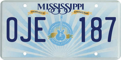 MS license plate OJE187