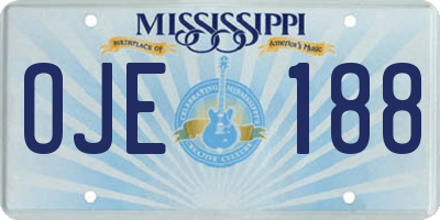 MS license plate OJE188