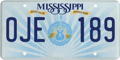 MS license plate OJE189
