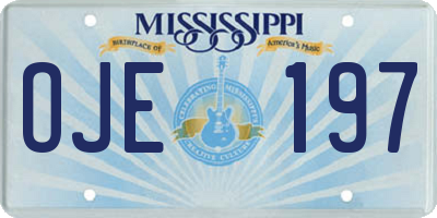 MS license plate OJE197