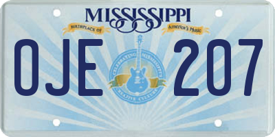MS license plate OJE207