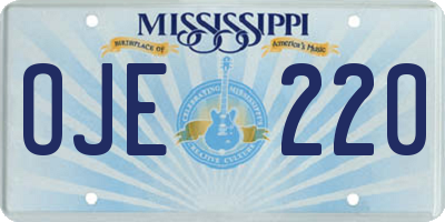 MS license plate OJE220
