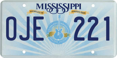 MS license plate OJE221