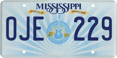 MS license plate OJE229