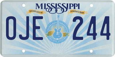 MS license plate OJE244