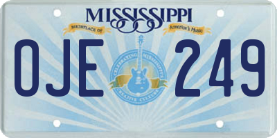 MS license plate OJE249