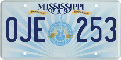 MS license plate OJE253
