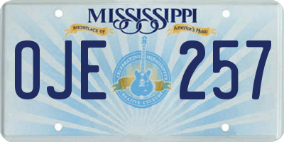 MS license plate OJE257