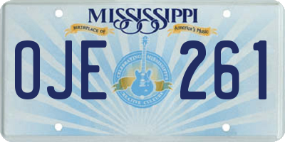 MS license plate OJE261