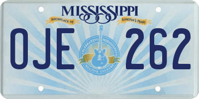 MS license plate OJE262