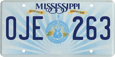 MS license plate OJE263